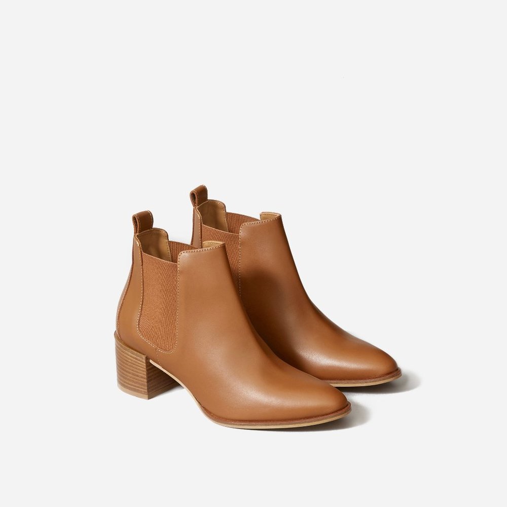 Everlane The Heel Boot, Cognac - Size 9